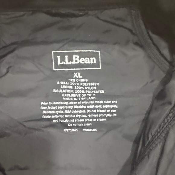 L.L. Bean Primaloft Jacket XL Black Brave the Elements Outdoor Quality Brand - Picture 3 of 12